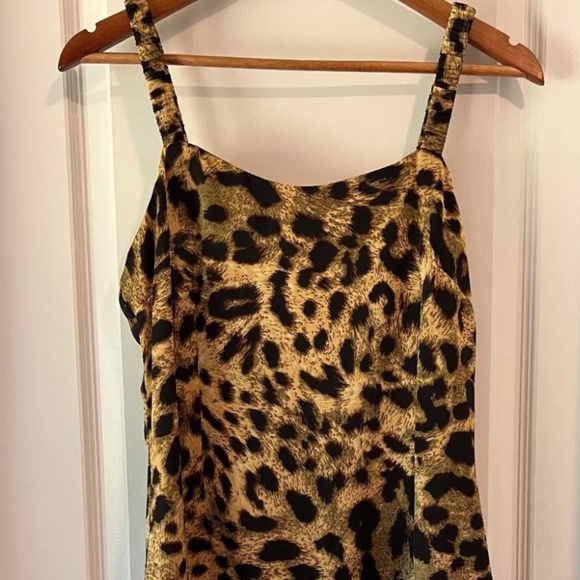 Leopard Print Strapped Mini Dress, Size 12 - Picture 2 of 3